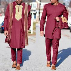 African Male Suits, Formal Attire For Men, Embroidered Robes, Style Africain, African Dresses Men