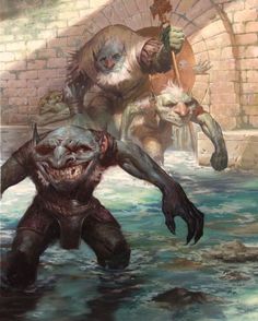 an image of two monsters in the water