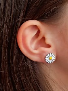 size: 1cm Material: 925 Sterling Silver Weight:1.75 grams silver daisy earrings will look very cute on your ear. you will love them very much. birthdays, anniversaries, Valentine's day or even Christmas presents are often preferred as a gift product. https://www.etsy.com/shop/Hirajewelrydesign Sterling Silver Flower Earrings For Mother's Day, Cute Silver Flower Earrings, Mother's Day Sterling Silver Flower Earrings, Mother's Day Sterling Silver Birth Flower Earrings, Sterling Silver Flower Earrings As A Gift For Her, Hypoallergenic Sterling Silver Flower Earrings For Her, Mother's Day Nickel-free Sterling Silver Flower Earrings, Nickel Free Flower Earrings For Her, Cute Silver Flower Shaped Earrings