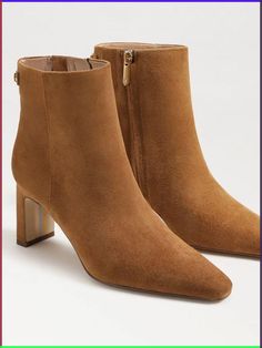 Meet the Saige heeled booties with architectural heel detail. The Saige is an amazing way to play up your favorite LBD or wrap dress. Heel Height: 2.7 inches Toe: Pointed Toe Closure: Zipper Boot Shaft: 4.7 inches Calf Circumference: 9.8 inches Material: Leather Insole: Synthetic Timeless Boots, Zipper Boots, Wide Calf Boots, Saddle Leather, Wide Boots, Mini Cocktail Dress, Ankle Bootie, Dance Outfits, Hat Hairstyles