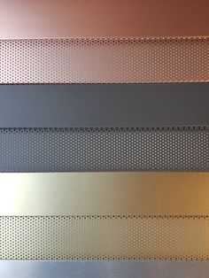 four different colors of metal are shown in this image