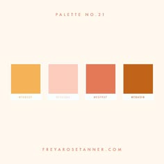 the color scheme for palette no 21 is shown in orange, pink, and yellow