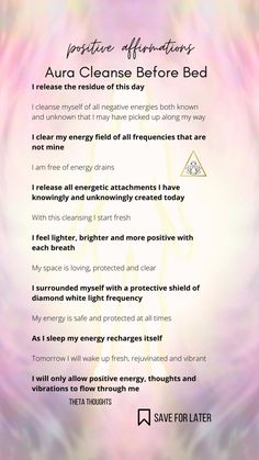 Blockage Remover Affirmations, Third Party Removal Affirmations, Bed Affirmations, Bedtime Affirmations, Spiritual Notes, Spiritual Lifestyle, Cleanse Your Aura, Soul Cleansing, Chakra Healing Meditation