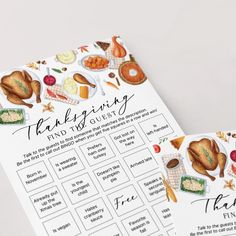 two thanksgiving and thanksgiving printables on top of each other