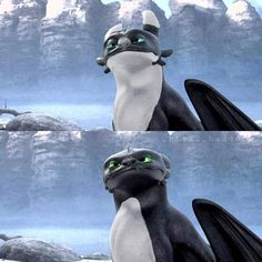 an animated image of a dragon with green eyes