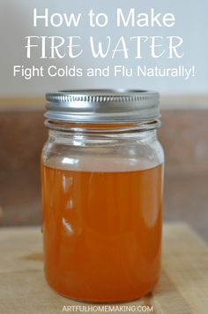 This simple to make natural cold and flu remedy is a staple in our house during the winter monthsIt's so simple that you probably already have the ingredients in your pantry Cooking With Turmeric, Sick Remedies, How To Make Fire, Natural Healing Remedies, Natural Cold Remedies, Diy Remedies, Fire Water, Cough Remedies, Cold Remedies