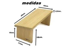 a wooden bench is shown with measurements for the top and bottom section, including height