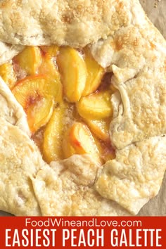 an easy peach glaze pie with fresh peaches in the crust and on top