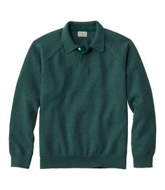 Men's Wicked Soft Cotton/Cashmere Sweater, Rugby Polo | Sweaters at L.L.Bean Male Closet, Capsule Wardrobe Men, Rugby Sweater, Sweater Outfits Men, Black Forest Green, Styles Of Clothes, Rugby Polo, Classy Men, Roll Neck Sweater