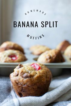 several muffins sitting on top of a table