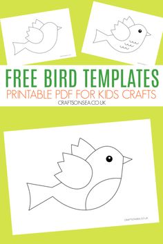 Free Printable Bird Template, Bird Paper Craft Templates Free Printable, Spring Bird Crafts Preschool, Bird Printables Free Templates, Bird House Template Free Printable, Printable Birds Free, Easy Bird Crafts For Preschoolers, Bird Printables Free, Preschool Bird Crafts