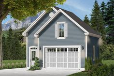 this is an artist's rendering of the garage and living area for these two - car garage plans