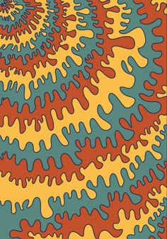 an abstract pattern with orange, yellow and blue colors