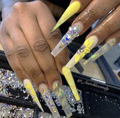 Nail Glow, Tapered Square Nails, Acrylic Toe Nails, Sky Nails, Long Acrylic Nail Designs, Drip Nails, Glow Nails, Exotic Nails