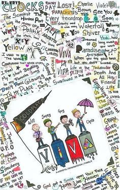 an image of children with umbrellas and words all over the place on this page