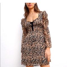 A Gorgeous Animal Print Mini Dress From Zara. Sweetheart Neck Line, Bow & Long Sleeves With Ruched Shoulders, Interior Lining, A-Line Silhouette, Side Hidden In Seam Zip Closure. Size M, Brand New With Original Tags. Never Been Worn. Zara Short Dress, Animal Print Mini Dress, Zara Floral Dress, Puff Dress, Long Sleeve Cocktail Dress, Long Sleeve Print Dress, Womens Cocktail Dresses, Denim Mini Dress, Chiffon Long Sleeve