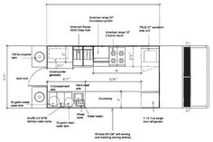 the floor plan for a mobile home with an attached kitchen and living room, as well as