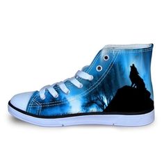 Lone Wolf Shoes Wolf Sneakers, Wolf Shoes, Wolf Howling At The Moon, Howling At The Moon, Wolf Stuff, Howl At The Moon, Animal Print Shoes, Hd Print, Animal Prints Pattern