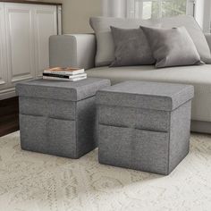 a living room scene with focus on the ottoman