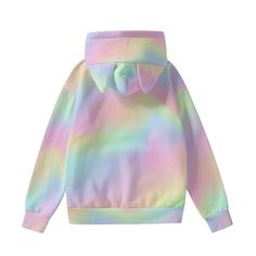 Introducing our Women's Ombre Hoodie – a whimsical and stylish addition to your wardrobe that combines comfort with a touch of playfulness. This Hoodie Sweater features a beautiful pastel rainbow ombre print, creating a vibrant and eye-catching design that's perfect for adding a pop of color to your look.Crafted from a cozy blend of 95% polyester and 5% spandex, this Rainbow Hoodie ensures both comfort and flexibility. What sets this sweater apart is its unique cat ear design, adding a playful and trendy twist to your casual wear.Elevate your cozy style with this Ombre Hoodie, a statement piece that effortlessly combines fashion and fun. Whether you're lounging at home, heading out for a casual day, or simply embracing a unique and playful look, this Rainbow Ombre Hoodie promises to be a s Rainbow Hoodie, Ombre Sweater, Ombre Print, Rainbow Ombre, Ear Design, Rainbow Sweater, Cozy Style, Modern Boutique, Cat Ear