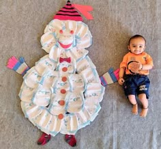 two diapers sitting next to each other on the floor