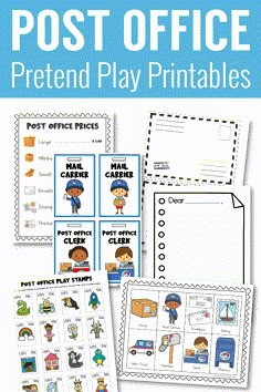 the post office pretend play printables with pictures and instructions to help kids learn how to