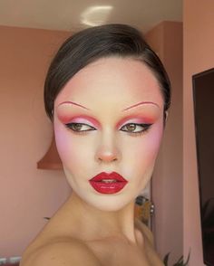 Pink Red Makeup, Retro Makeup Looks, Retro Makeup, Drag Makeup, Alternative Makeup, Creative Makeup Looks, Vintage Makeup, Makeup Obsession, Makeup Photography