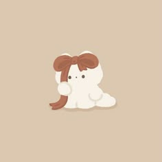 a cute little pony with a big bow on its head sitting in front of a beige background