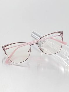 Gafas retro con decoración de diamantes de imitación, diseño de ojo de gato, antiluz azul, perfectas para leer, jugar, ver televisión y teléfonos | Moda de Mujer | SHEIN México Eye Frames For Women, Best Eyeglass Frames, Minimalist Accessories Jewellery, Cat Eyeglasses