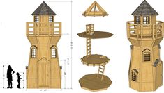 the plans for a wooden lighthouse are shown