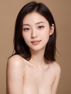 Japanese Woman Aesthetic, Deer Woman, Hair Minimal, Beauty Poster, Muji Style, Portrait Retouch, Face Model, Japanese Cosmetics, Skin Model