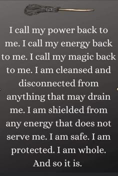 I Call My Power Back, Daglig Motivation, Spirituality Affirmations, Witch Quotes, Power Back, Wiccan Spell Book, Witchcraft Spell Books