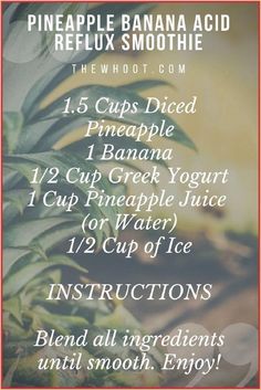 a pineapple smoothie recipe with instructions on how to make it