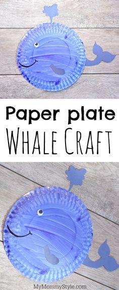 paper plate whale craft for kids that is easy to make and looks great on the table