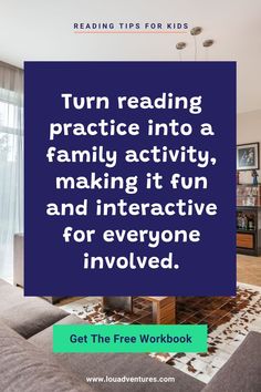 Transform reading practice into a fun family activity with Lou Adventures! Help your child improve reading skills by incorporating interactive play. Make reading fun for kids and create cherished memories by strengthening your child’s literacy skills. Unlock your child’s potential and build a lifelong love of reading with interactive reading games. Click the link to check out this free workbook today! Improve Reading Skills, Interactive Reading, Reading Games