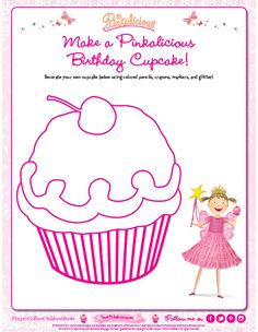 a birthday card with a girl holding a cupcake and the words make a fabulous birthday cupcake