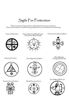 the symbols for protection are shown in black and white