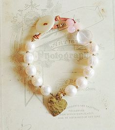 Pearl & Rose Quartz Bracelet | Leather | Mother of Pearl Button | White… Pearl Rose, Rose Quartz Bracelet, Bracelet Leather, Quartz Bracelet, Mother Of Pearl Buttons, Mother Of Pearl, Rose Quartz