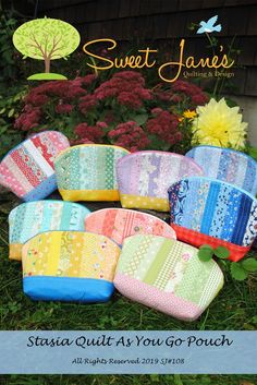 Stasia Quilt As You Go Pouch Pouch Sewing, Quilt As You Go, Zipper Pouches, Pouch Pattern, Patchwork Fabric, Patchwork Bags, Sewing Bag, Quilt Shop, Fat Quarters