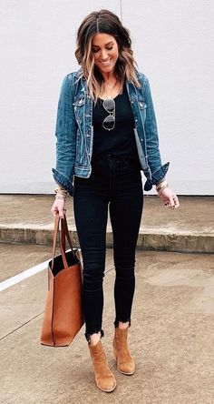 Denim Jacket Outfit, Mode Casual, Mom Outfits, Casual Fall Outfits, Work Attire, Mode Inspiration, Outfit Casual, Fall Winter Outfits