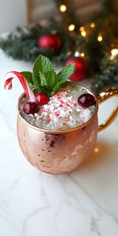 Peppermint Moscow Mule Recipe Cinnamon Sugar Rim, Moscow Mule Recipe, Mule Recipe, Festive Cocktails, White Russian