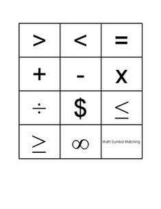 a square with symbols and numbers on it