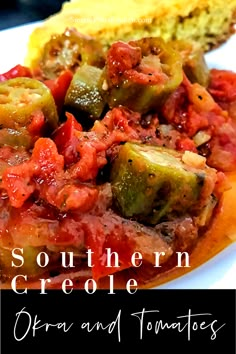 there is a white plate with food on it and the words southern crockpots