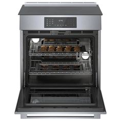 an oven that has some food in it