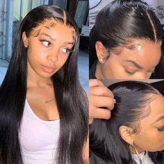 Transparent Lace Closure Frontal Wigs 4x4 13x4 Lace 16-32 inch Thick 1 – Megalook Hair Straight Sew In, Hair Wig Styles, Hair Melt, Hairstyle And Color, Straight Frontal, Hd Lace Frontal Wigs, Sew In Hair Extensions, Long Human Hair Wigs, Hd Lace Wigs