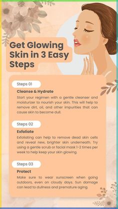 GET GLOWING SKIN IN 3 EASY STEPS. #selfcare #skincarecommunity #skincarelover #skincareaddict #clearskin #healthyskin Skin Advice, Get Glowing Skin, Skincare Inspiration, Skincare Blog, Healthy Skin Tips, Beauty Games, Best Beauty Tips, Go Outdoors, Wear Sunscreen