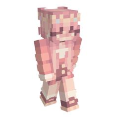 an image of a pixel art character in pink