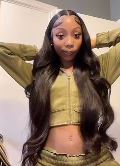 Trinity Aniyah Hairstyles, Wig Hairstyles Ideas Black Women Updo, Lagos Hairline, Body Wave Styles, Hairstyles Black Women Braided, La Hairstyles, Side Part Lace Front Wigs, Hairstyle Black Women, Hair Styles Ponytail