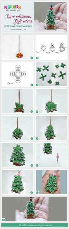 the instructions for how to make a christmas tree ornament