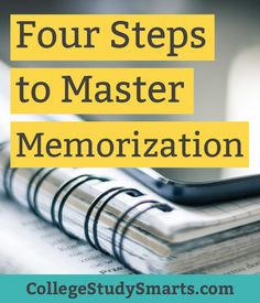 a stack of books with the title four steps to master memoion on top of it